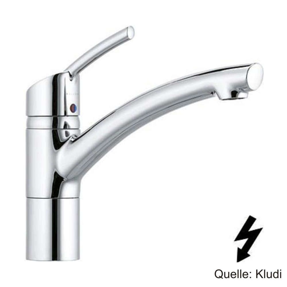 KLUDI TRENDO STAR Spultisch Einhandmischer DN 10 fur drucklose Speicher mit schwenkbarem Auslauf verchromt 335750575