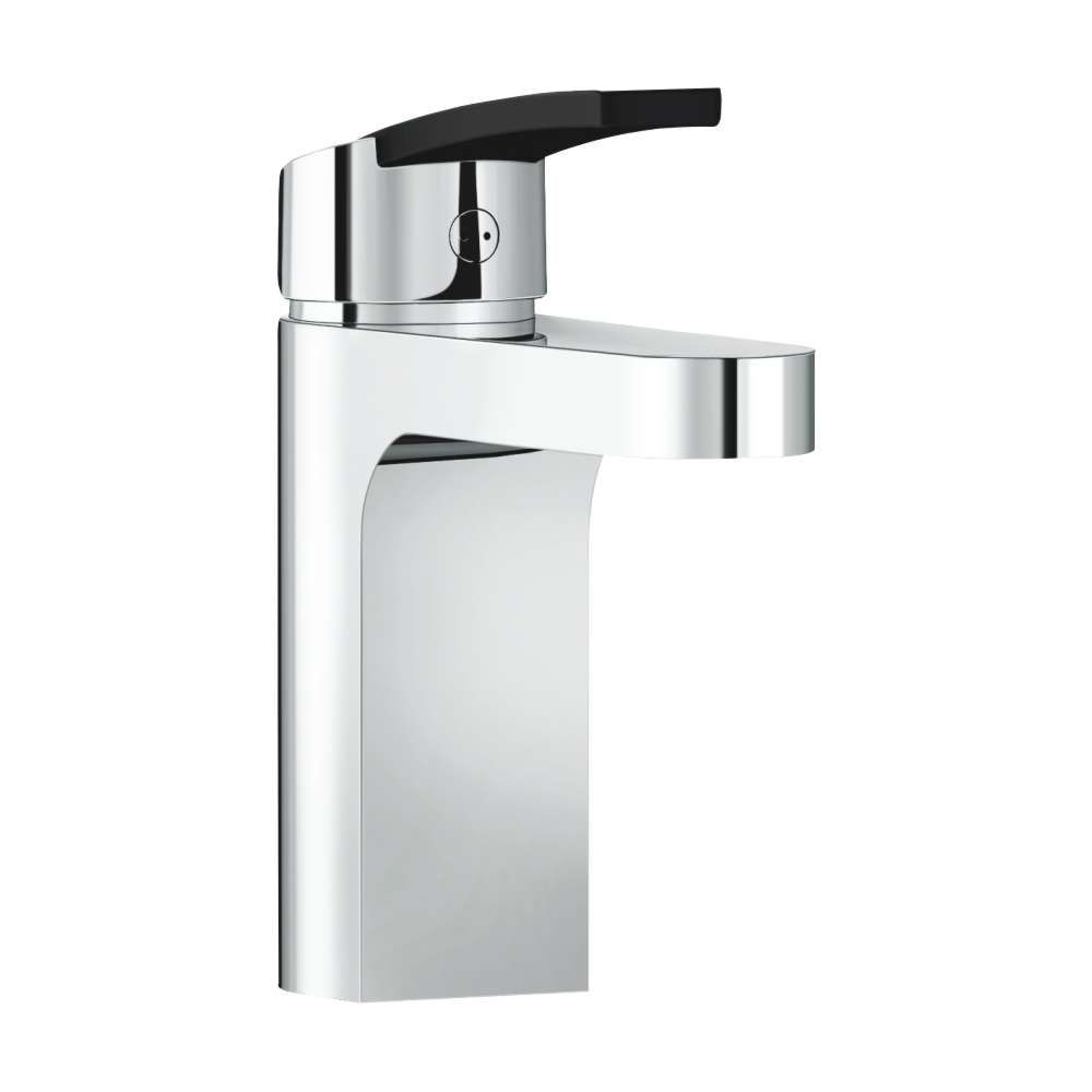 HOME DELUXE Waschtischarmatur RADIANT Chrom - 14,5cm Hoch, Messing, Flexibler Schlauch