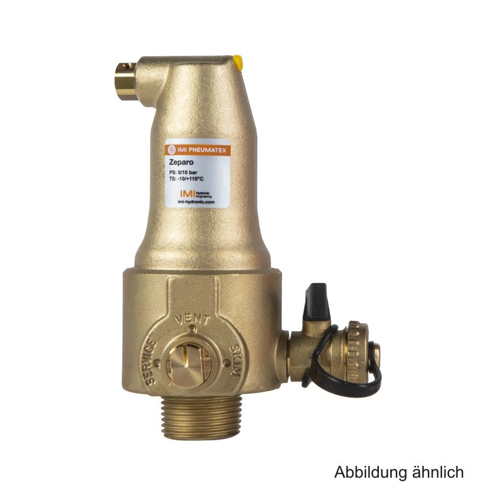 Pneumatex Zeparo ZUTX 25 Schnellentlüfter extra absperrbar, senkr