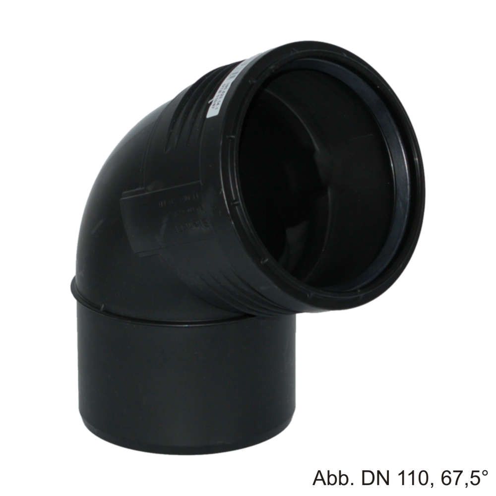 Geberit Silent-PP Bogen mit 1 Muffe, DN 90-67,5° 