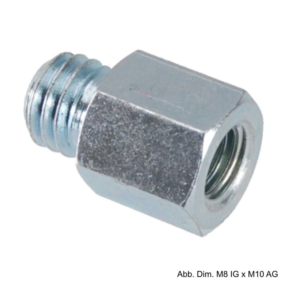 Gewinde-Reduzierstück, verzinkt, M8 IG x M10 AG 