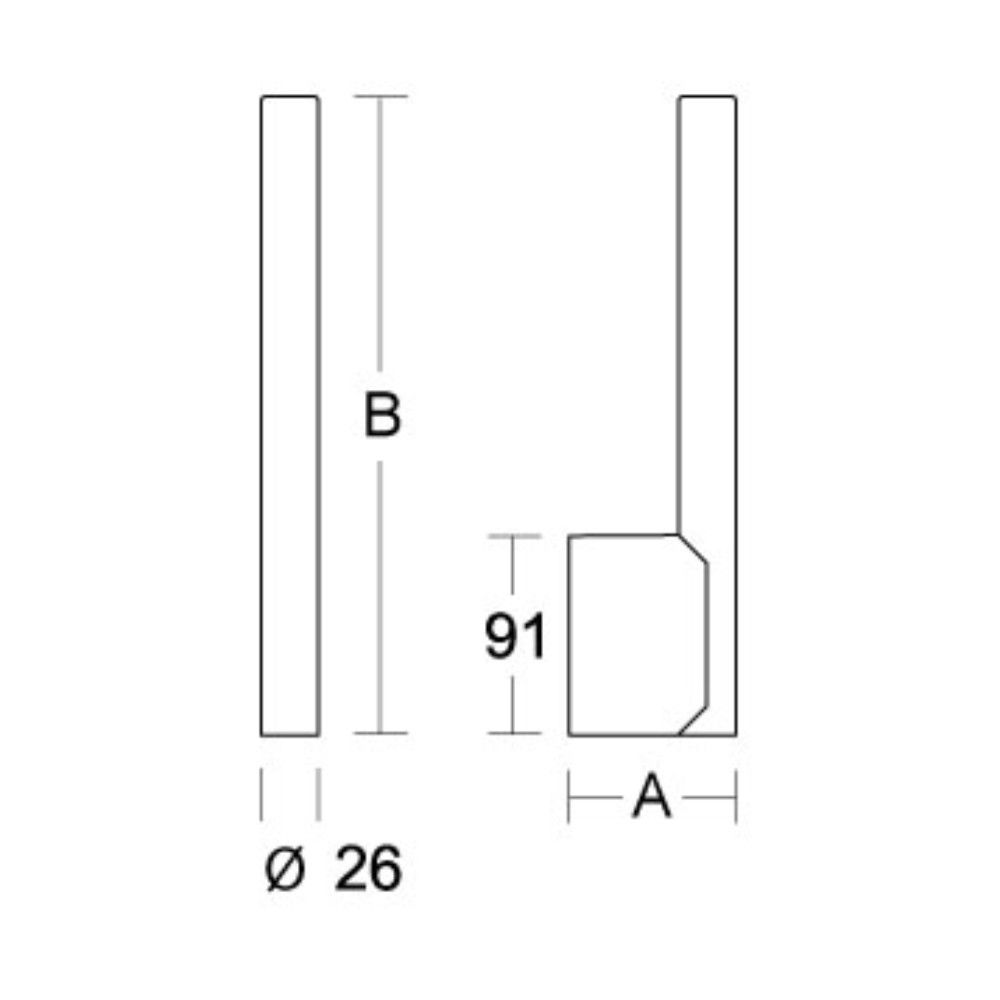 B=290 mm pba 400-NY Ersatz-Papierrollenhalter A=76 mm weiss Nylon