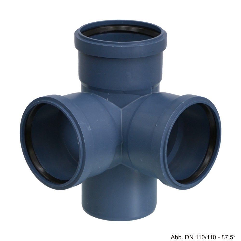 POLOPLAST POLO-KAL NG Eckdoppel-Abzweig 87,5, DN 125/ 110/ 110