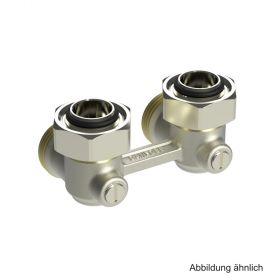 Danfoss Hahnblock RLV-KB f. Zweirohranl., R 3/4", Eckform,vernickelt