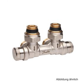 Danfoss Hahnblock RLV-KDV druckgeregelt f. Ventil-HK R 1/2", Eck mit VL rechts