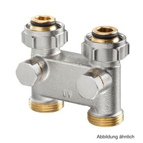 Oventrop Umlenkstück­ 3/­4" mit Absperrung­ Nabenabstand­ 50mm, vernickelt