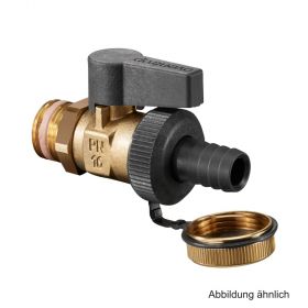 Oventrop Kugelhahn Optiflex m. Schlauchverschraubung, Kappe, Ms DN15, 1/2" AG