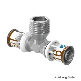 Uponor S-Press PLUS MLC T-Stück mit AG 16mm x 1/2 "x 16mm