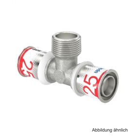 Uponor S-Press PLUS MLC T-Stück mit AG 25mm x 3/4" x 25mm