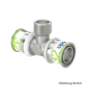 Uponor S-Press PLUS MLC T-Stück mit AG 32mm x 3/4" x 32mm