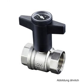 Oventrop Optibal Kugelhahn mit Thermometer, Knebelgriff, beids. IG 1/2"