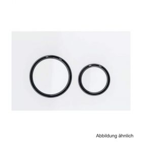 Geberit BetPl. Sigma21 für 2-Mengen-Spülung, Metallfarbe schwarzchrom, weiß