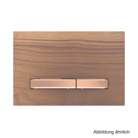 Geberit BetPl. Sigma50 für 2-Mengen-Spülung, Metallfarbe rotgold, Nussbaum