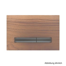 Geberit BetPl. Sigma50, 2-Mengen-Spülung, Metallfarbe schwarzchr., Nussbaum