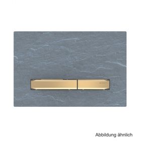 Geberit BetPl. Sigma50, 2-Mengen-Sp., Metallfarbe Messing, Mustang Schiefer