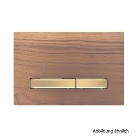 Geberit BetPl. Sigma50 für 2-Mengen-Spülung, Metallfarbe Messing, Nussbaum