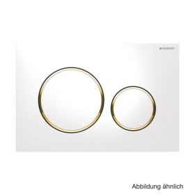 Geberit Betätigungsplatte Sigma20 f. 2-Mengen-Spül. weiß/gold-hgl.,115882KK1