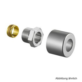 Oventrop Klemmringverschraubungs-Set für Baureihe E,1/2"x15mm, Edelstahl-Design