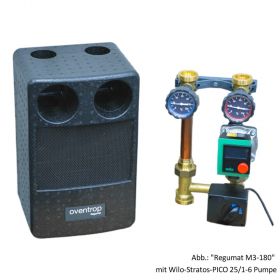 Oventrop Station Regumat M3-180 kurze Bauform DN25 mit Wilo PARA 25-180