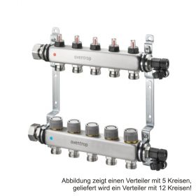 Oventrop Multidis SFQ Edelstahlver­teiler mit Durchflussin­dikator 12 Kreise
