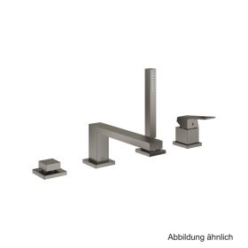 GROHE Eurocube 4-Loch-EH-Wannenkombination hard graphite gebürstet, 19897AL1