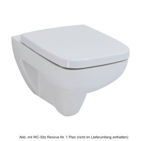 Geberit Wand-Tiefspül-WC Renova Plan, ohne Spülrand/Rimfree, weiß, KeraTect, 202170600