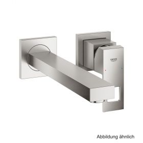 GROHE Eurocube 2-Loch-WT-Wandbatterie Fertigmontageset supersteel, 23447DC0