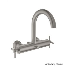 GROHE Atrio 2-Griff-Wannenbatt. Wandmontage Kreuz-Griff supersteel, 25268DC0