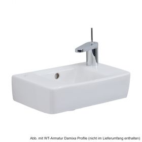 Geberit Handwaschbecken Renova Plan 40 x 25 cm mit Hahnloch rechts und Überlauf, weiß, 272140000