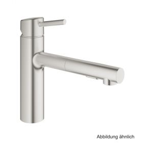 GROHE Concetto EH-SPT-Batterie mittelhoch auszb. Spülbrause supersteel