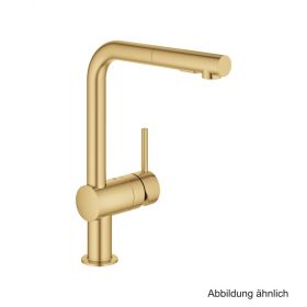 GROHE Minta EH-Spültischbatterie L-Ausl. azb. Spülbrause cool sunrise geb
