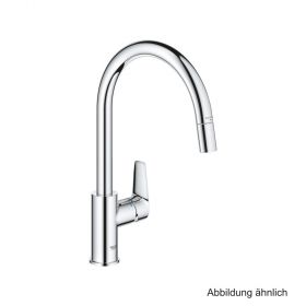 GROHE BauEdge EH-Spültischbatterie hoher Auslauf azb. Laminarbrause chrom
