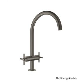 GROHE Atrio 2-Griff-Spültischbatterie C-Auslauf hard graphite gebürstet
