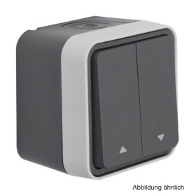 Berker Aufputz-Jalousieschalter mit Aufdruck "Pfeile", grau, 30753525