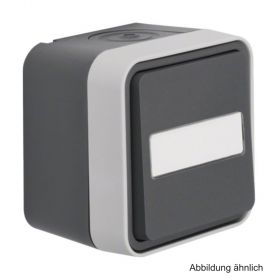 Berker Aufputz-Wechselschalter mit Beschriftungsfeld, grau, 30763555