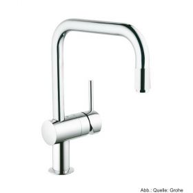 GROHE Minta EH-Spültischbatterie DN15 U-Auslauf auszb. Mousseur chrom