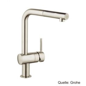GROHE Minta EH-Spültischbatterie DN15 herausz. Mousseurauslauf supersteel,