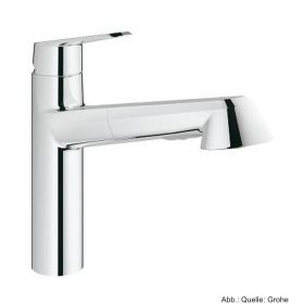 GROHE Eurodisc C Spültischbatterie, flacher Auslauf  emp  herausziehb. Brause,chrom
