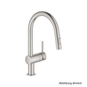 GROHE Minta EH-Spültischbatterie C-Auslauf Spülbrause supersteel, 32321DC2