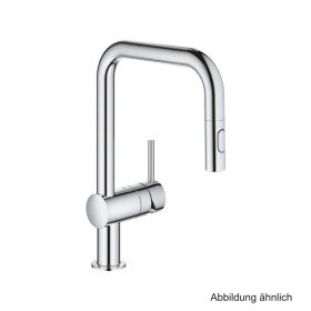 GROHE Minta EH-Spültischbatterie U-Auslauf Spülbrause chrom, 32322002