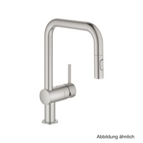 GROHE Minta EH-Spültischbatterie U-Auslauf Spülbrause supersteel, 32322DC2