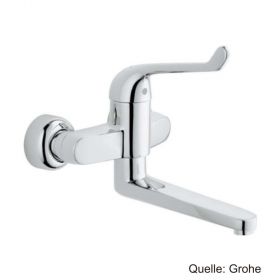 GROHE Euroeco Special Sicherheitsmisch-WT-Batt. Wandm. Ausl. 256mm chrom