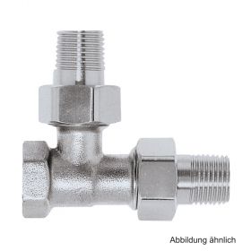 HEIMEIER Bypass-T-Stück (1/2"), m. Schraubnippel, Messing vernickelt