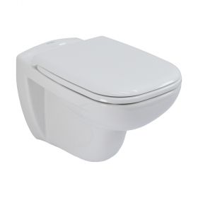 Duravit Set Wand-Tiefspül-WC rimless D-Code, 355x545x355mm und WC-Sitz, weiß, 45700900A1