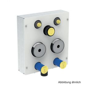Geberit AP Armaturenblock m. 2 WZ-Strecken 2 UP-Absperrven. u. Anschl. T-Stück
