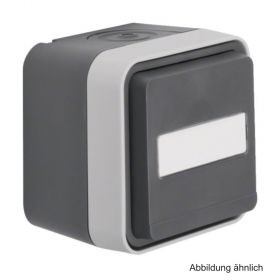 Berker SCHUKO-Steckdose mit Klappdeckel und Beschriftungsfeld, grau, 47413515