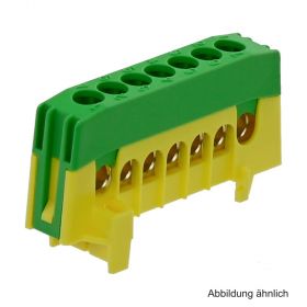 Schutzleiterklemme 7-polig, 7 x 16 mm², grün/gelb