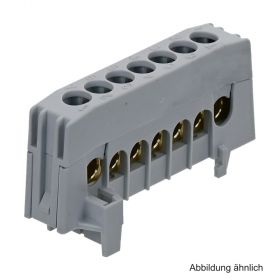 Schutzleiterklemme 7-polig, 7 x 16 mm², grau