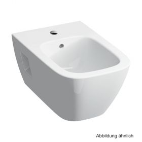 Geberit Renova Plan Wand-Bidet  teilgeschlossene Form, mit ÜL, weiß KeraTect