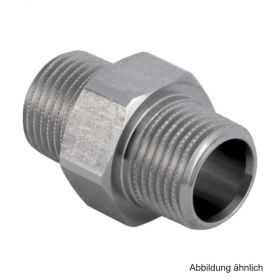 Geberit Übergang MasterFix/MeplaFix mit AG MF 1/2" und AG 1/2", Edelstahl